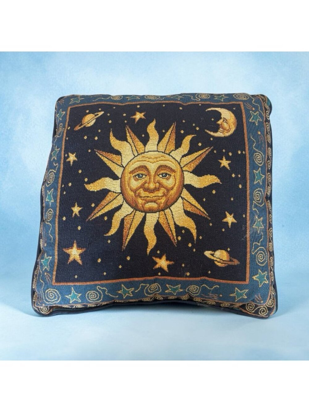 Celestial Sun & Moon 16" Throw Pillow Y2K 90s Tapestry Whimsigoth Zodiac Stars